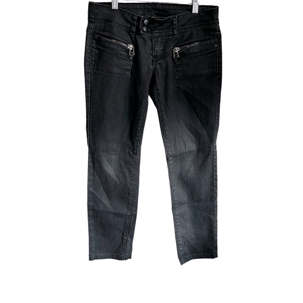 MNG Washed Black Moto Skinny Textured Denim Jeans